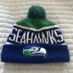 47 Brand Seattle Seahawks knit hat with a Pom Pom in blue, green and white OS